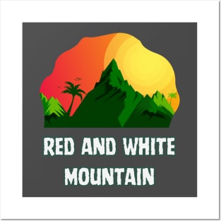 Red and White Mountain Posters and Art